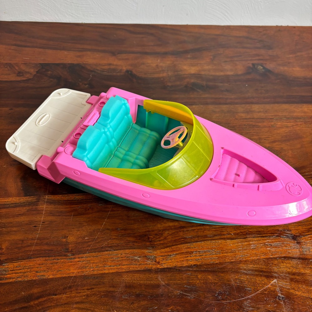 Barbie Speedboat Pink and Teal Floating Toy Boat Mattel GRG29 2020